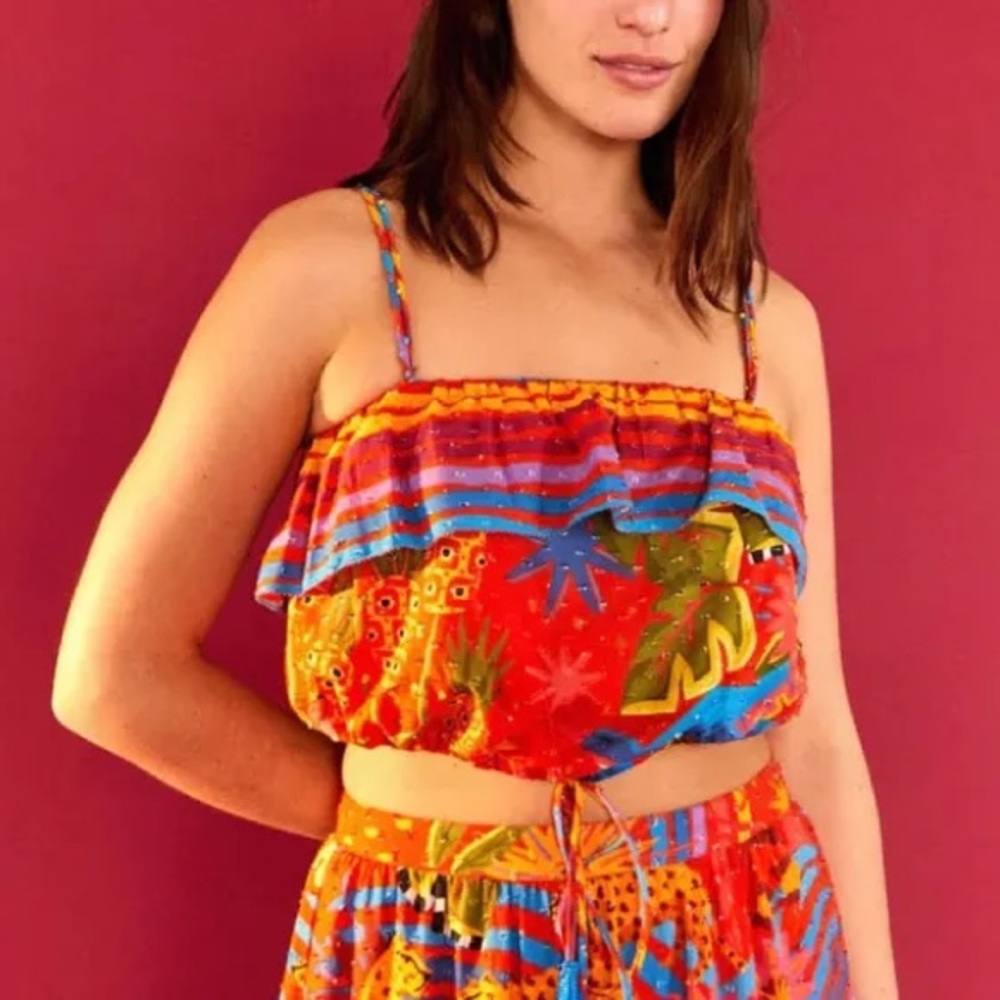 NWT- Farm Rio Magic Forest Crop Top  OBO - Picture 3 of 7